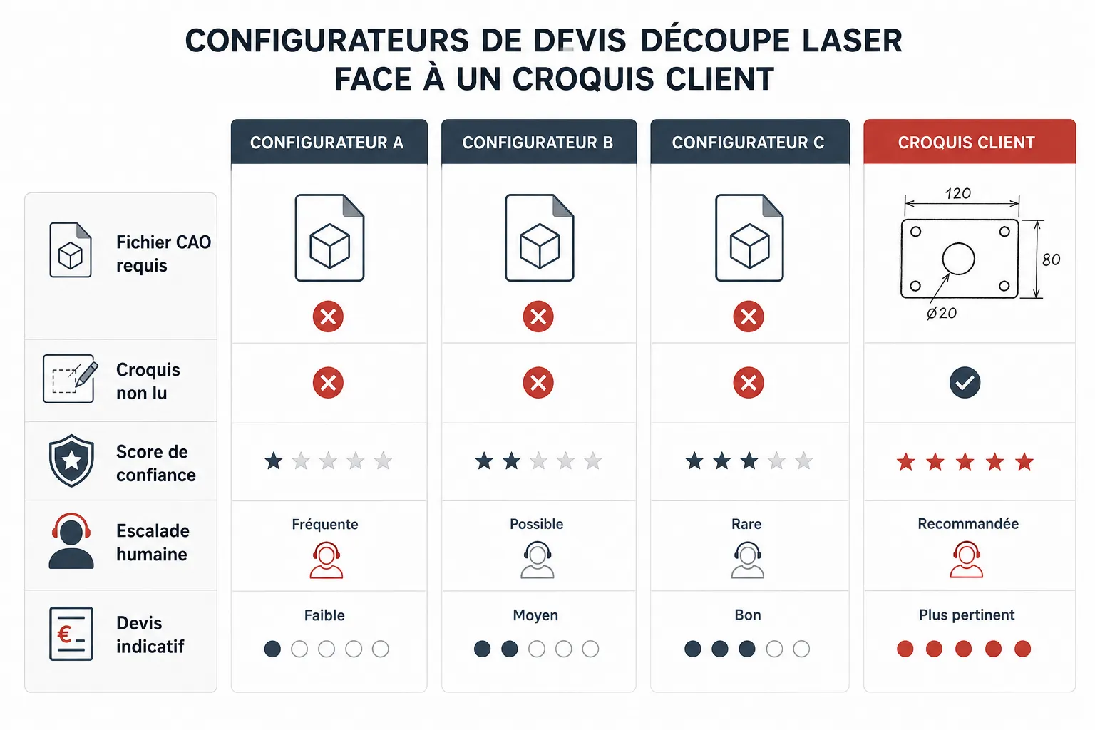 Tempus Tools, ipLaser, Xometry : ce qu'ils font (et ne font pas) sur les croquis